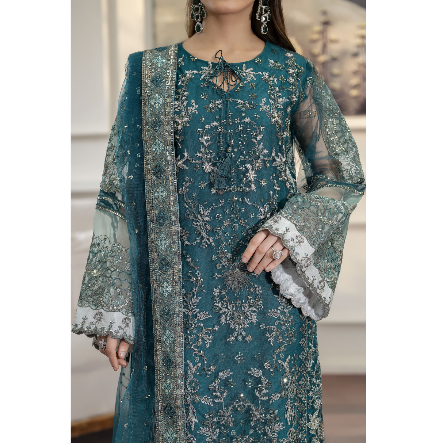 UTT-08 Luxury Festive Net Collection | Ready to Wear | Traditional Thread