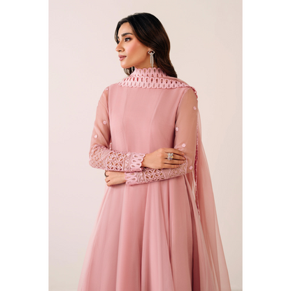 UA-97 Luxury Embroidered Chiffon Frock Collection 3 Pc | Ready to Wear | Umnaa