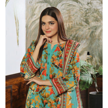 USN-15 Printed Khaddar 3 Pc Collection Set by Saphron