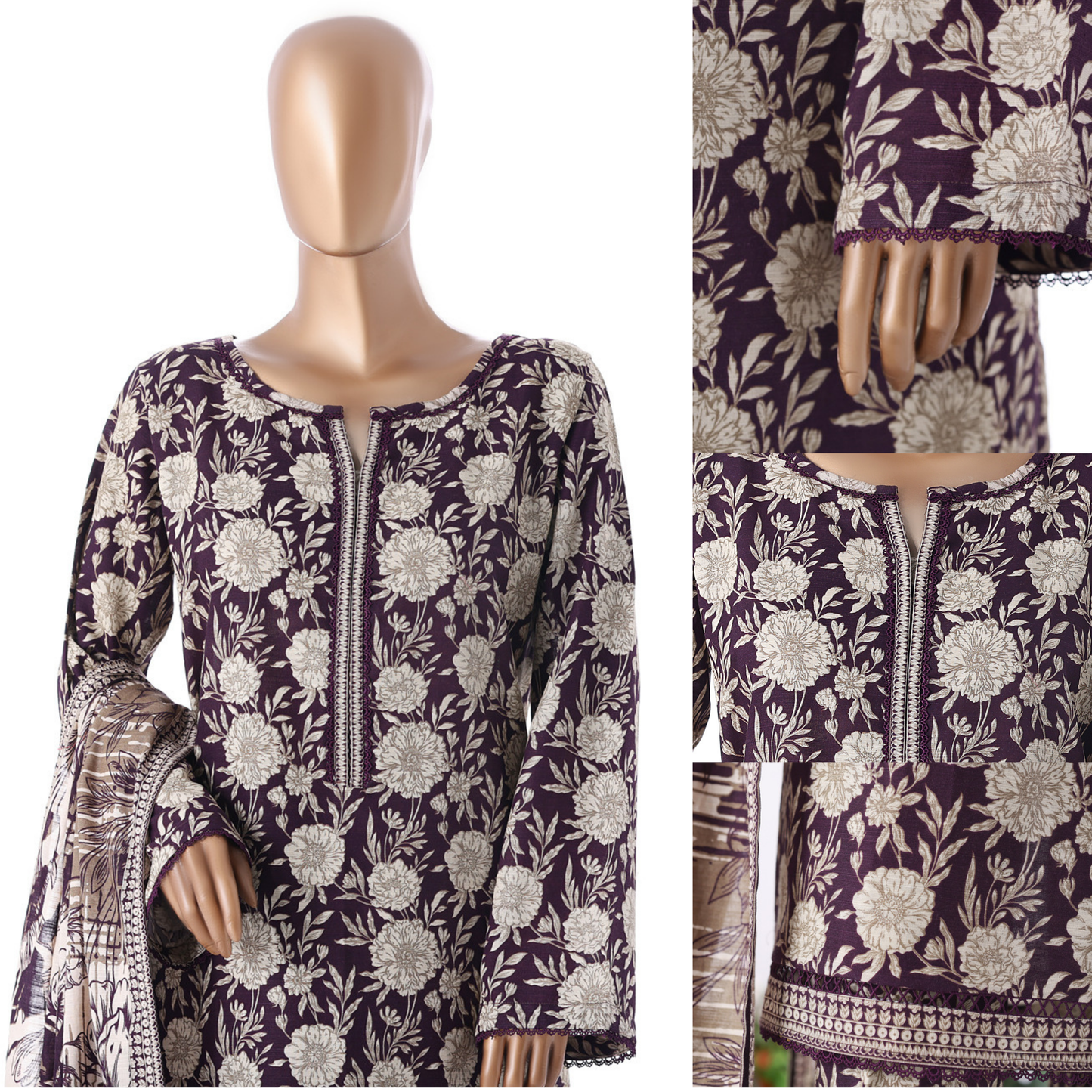 UBA-01 Printed Khaddar 3 Pc Winter Collection by Bin Saeed