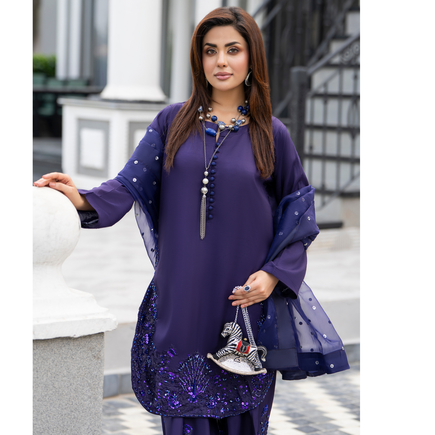 RA-22 Luxury Raw Silk Embroidered Farshi Shalwar Best Selling Collection |Ready to Wear | Raniya.h