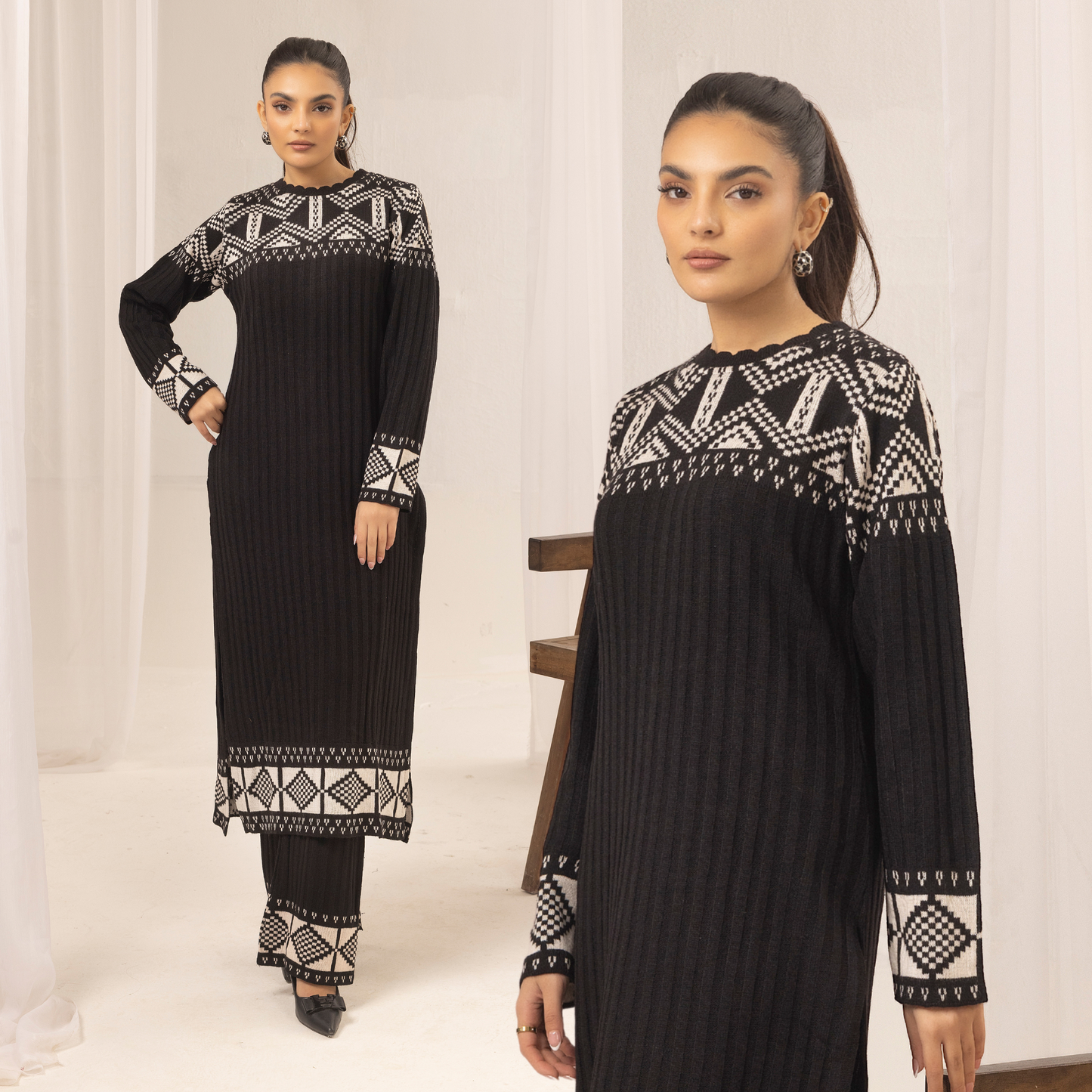 UMS-35 Simrans Azuel 2.0 Knit Wear Co-Ords Set | Modest Fashion | Winter Wear