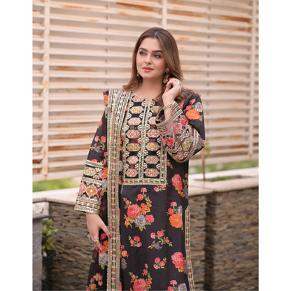 UA-135 Embroidered khaddar 3 Pc dress | Ready to Wear Asian Clothes  | Umnaa