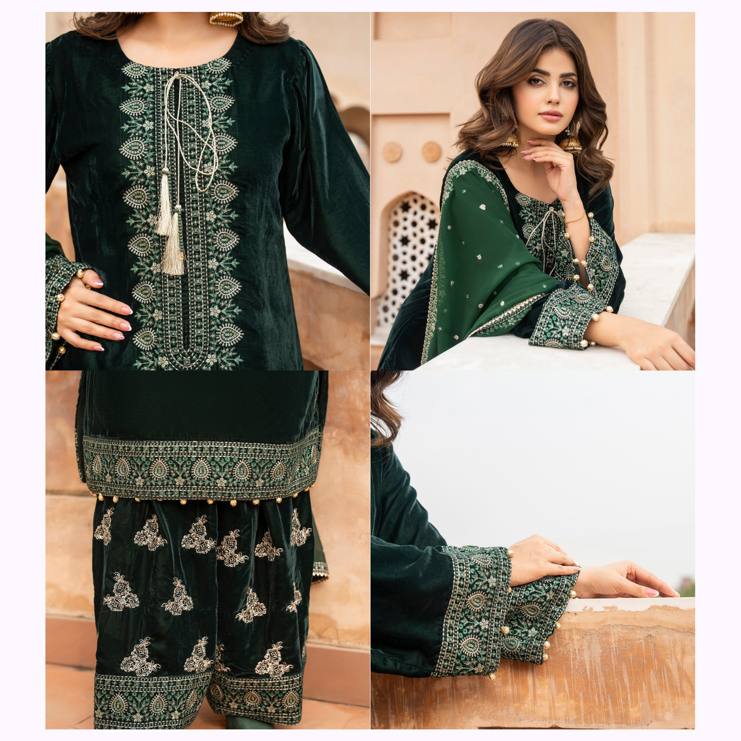 F-489 "Sehar" Embroidered Velvet Collection | Karma Collection