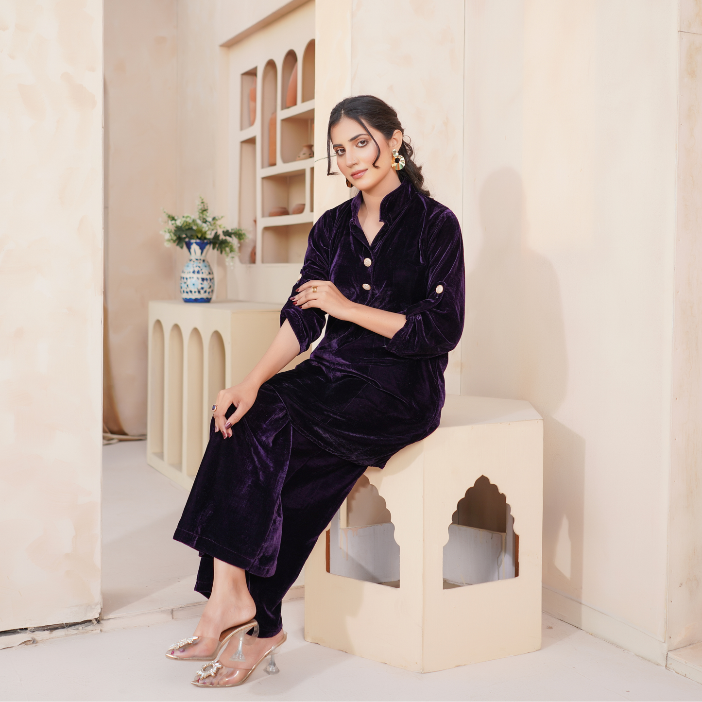 UMS-46 Velvet Co-Ords set by Simrans | Ready to Wear | Asian Clothes