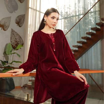 UMS-47 Coco by Simrans Velvet Co-Ords set | Ready to Wear | Asian Clothes