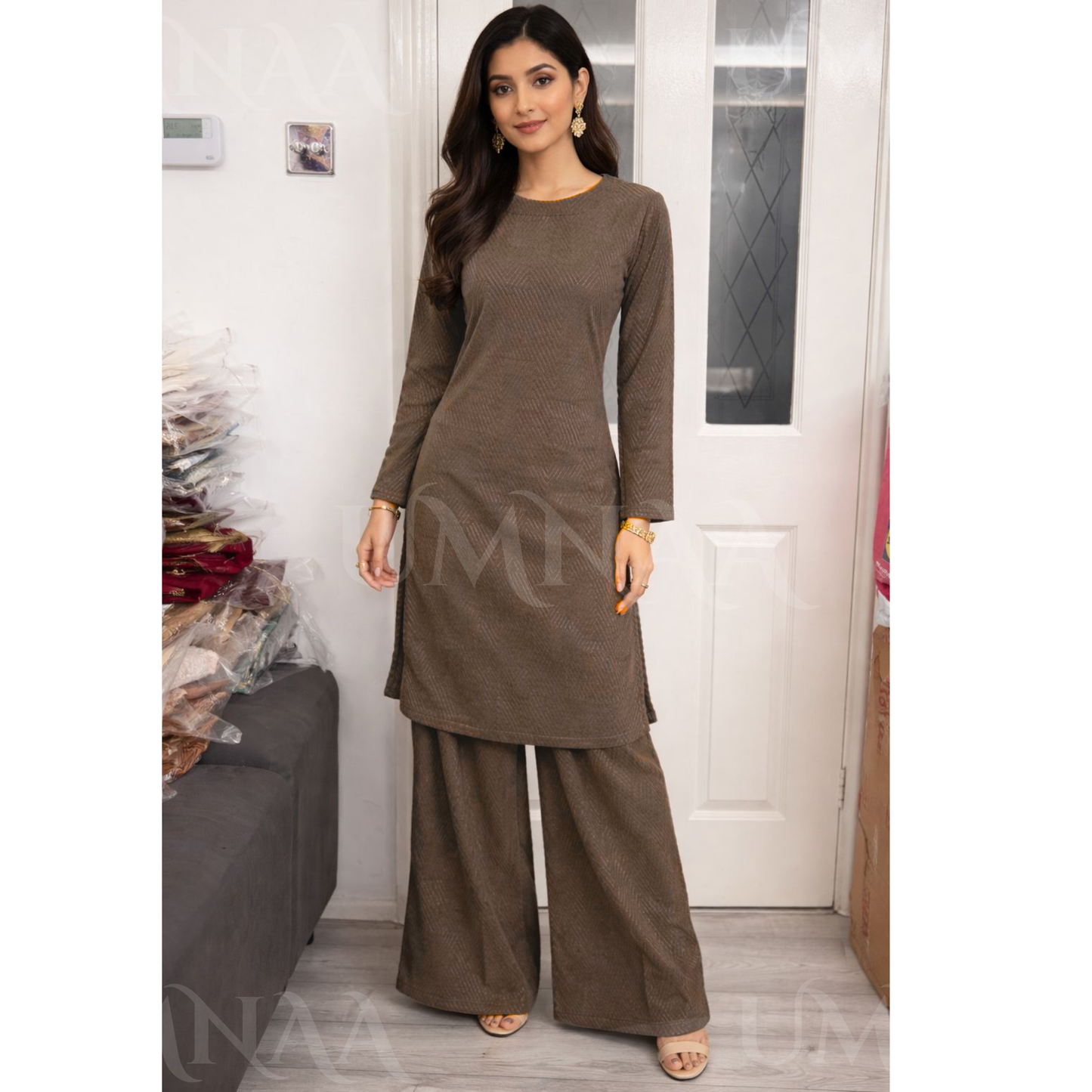 UA-154 Winter Co-Ord Set | English Winter Thick Fabric Warm Soft Co-Ords Set