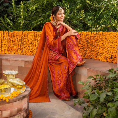 F-494 "Hayat" Embroidered Georgette Chiffon 3 Pc Collection