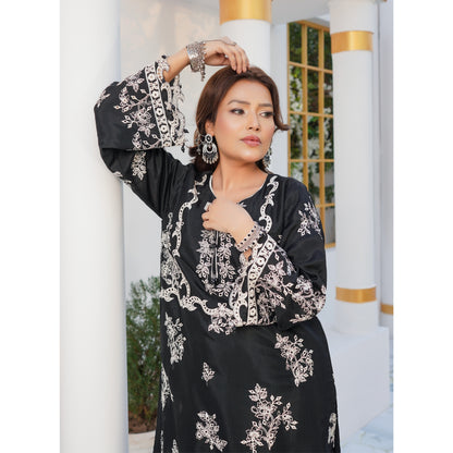 UMS-57 Embroidered Viscose Boring kaftan style2 Pc Set by Simrans