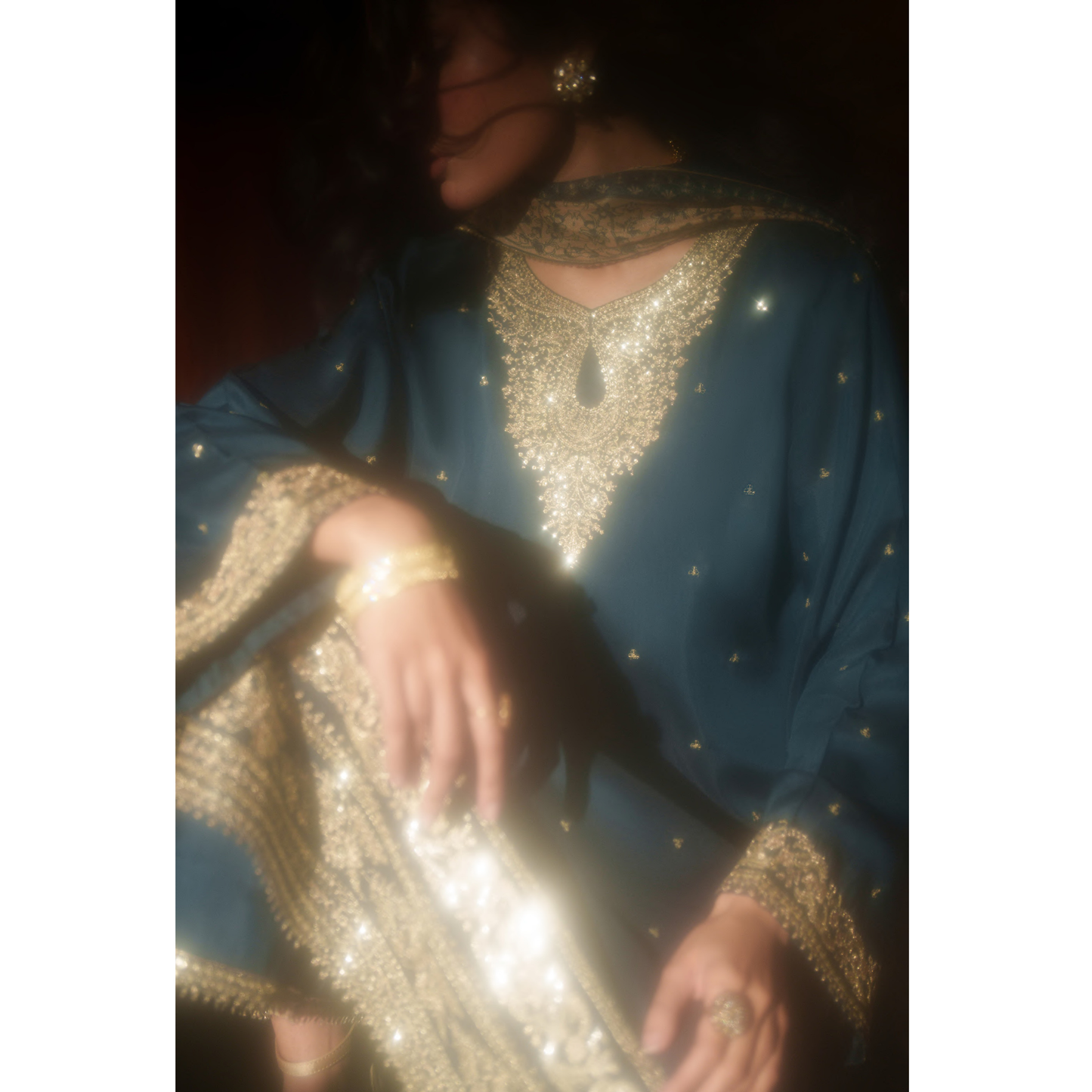 UCA-36 ELARA Festive Embroidered Viscose Dress with Printed Silk Dupatta | Women’s Festive Wear Pakistani Designer Outfit by Casuallite