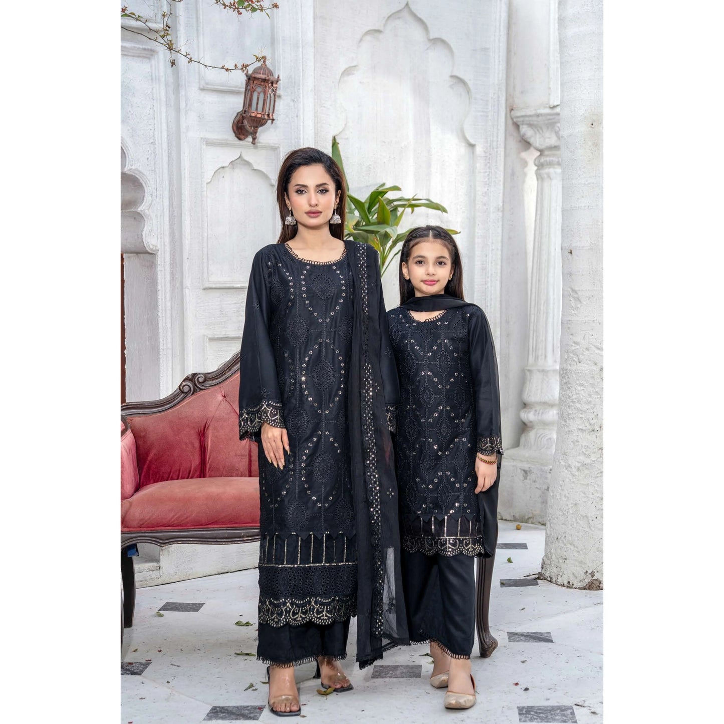 UMRZ-54 "Image Kari" Linen Festive Mother & Daughter Collection by Rangz