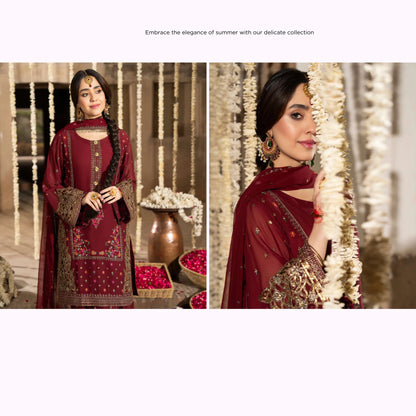 F-521 "Saj Dhaj" Embroidered Georgette Collection by Karma Collection