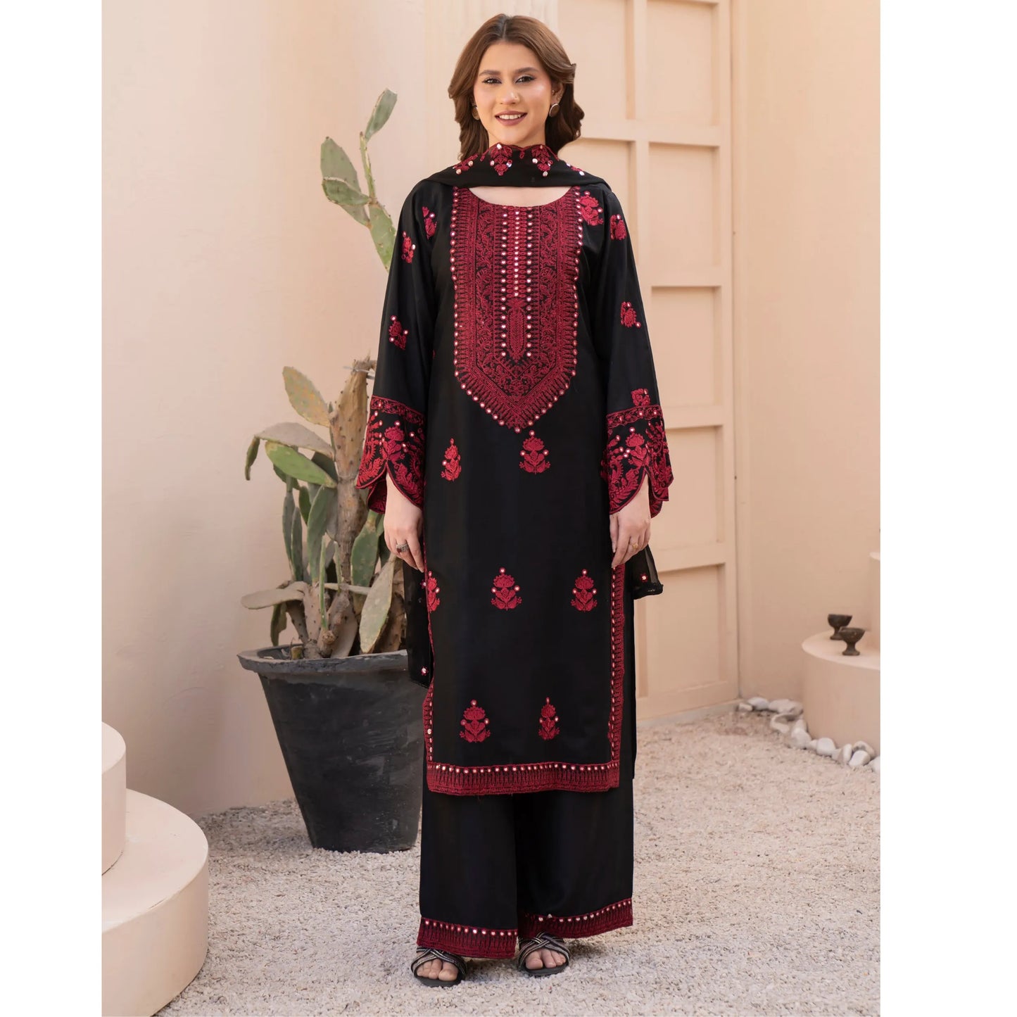 UA-179 Embroidered Linen Festive Collection by Umnaa
