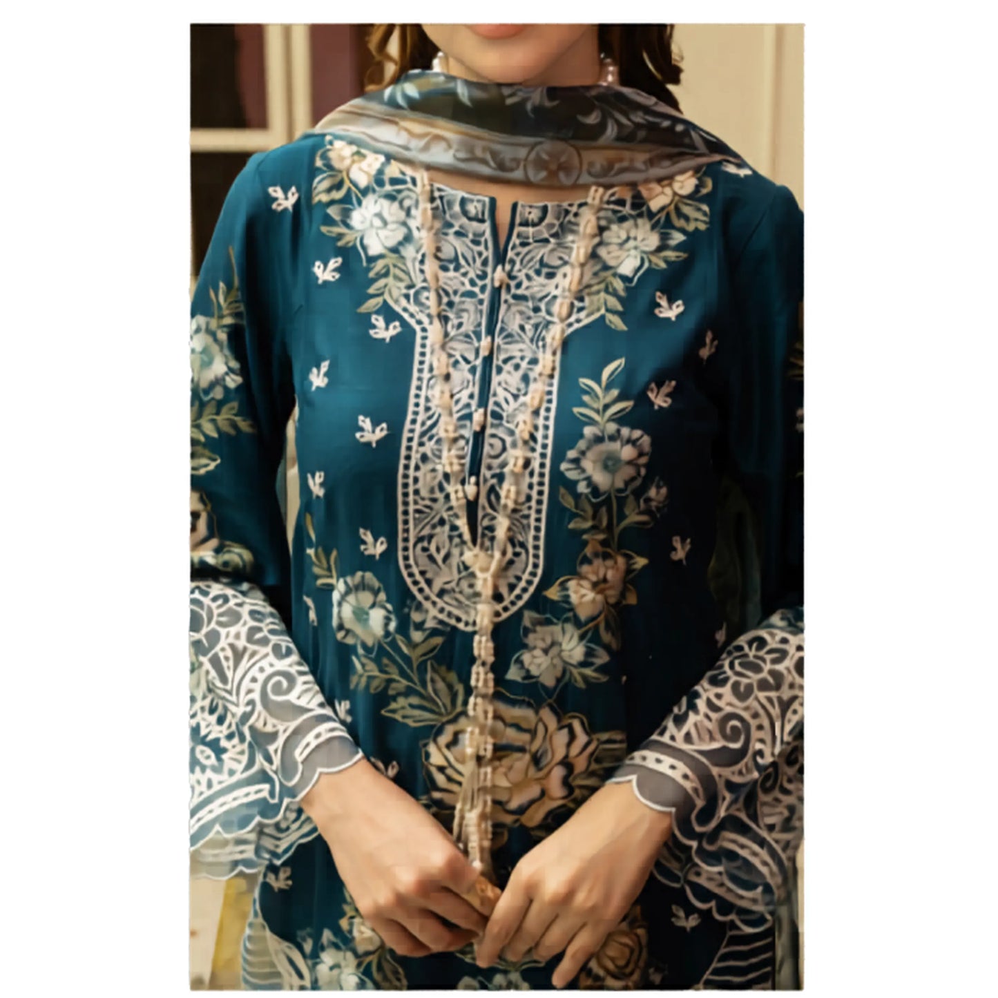 UMRZ-58 Embroidered Linen Collection 3 Pc By Rangz Asian clothes Ready to Wear