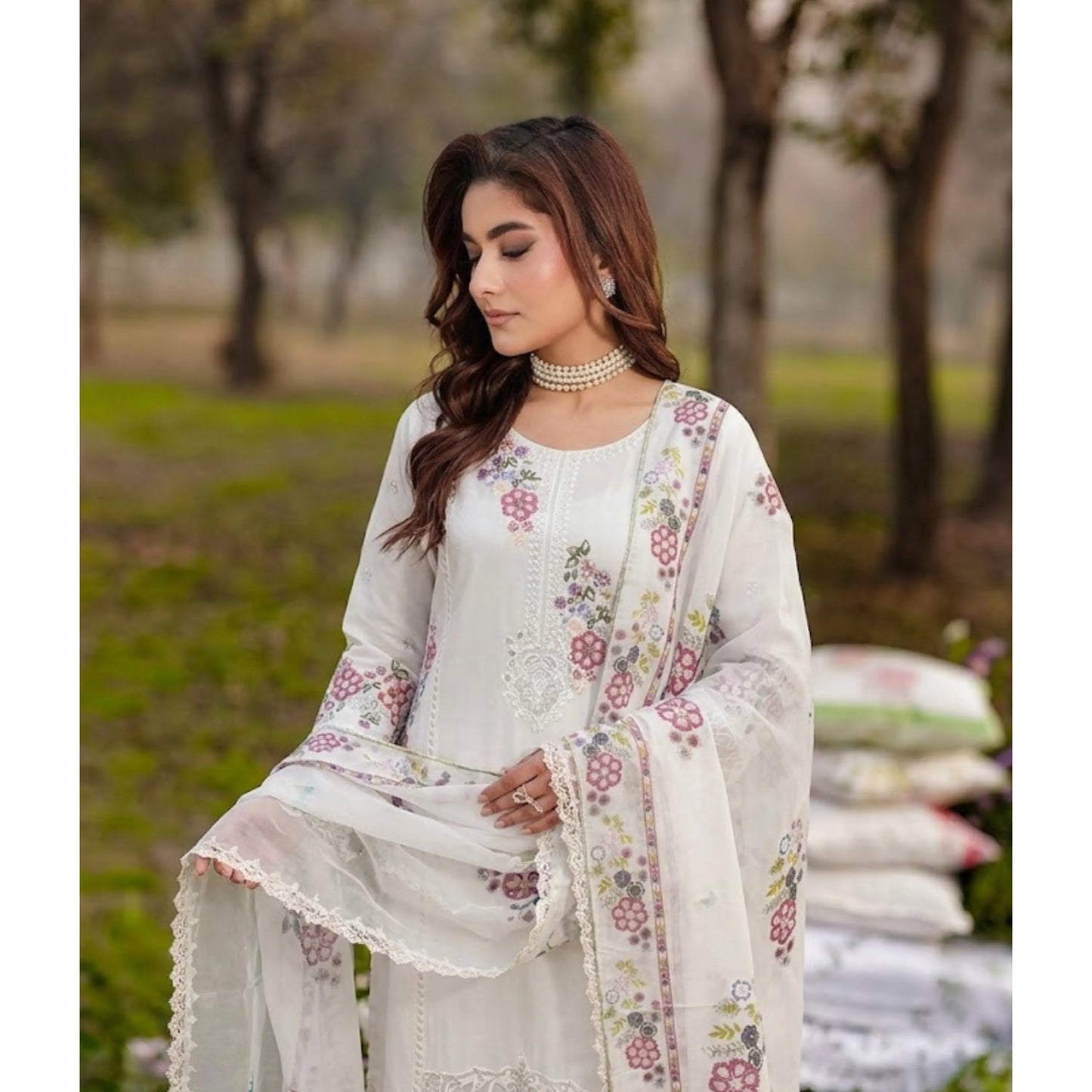 UA-185 Embroidered Cotton 3-Piece Collection | Ready to Wear Asian clothes
