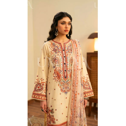 UA-188 Embroidered Cotton dress by Umnaa | Ready to Wear | Pakistani Asian Clothes