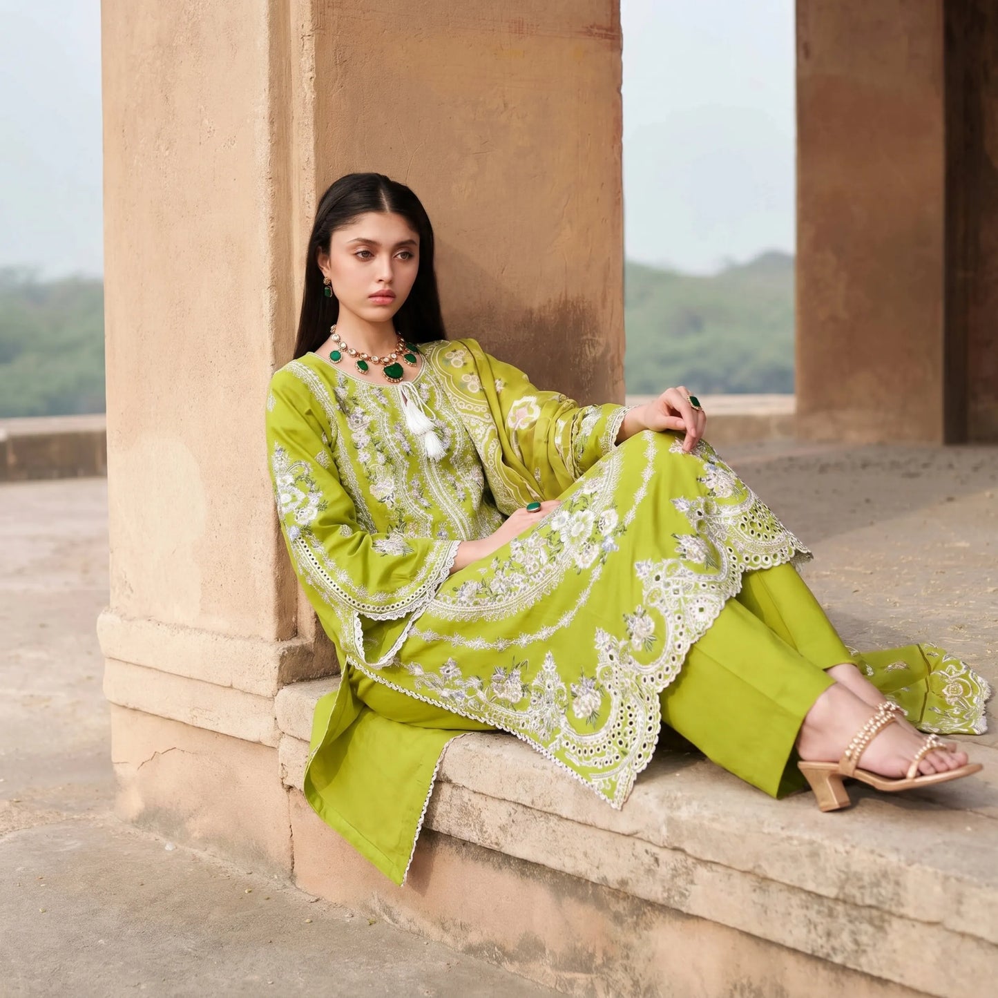 UA-193 Embroidered Cotton Collection 3 Piece | Ready to Wear | Asian clothes