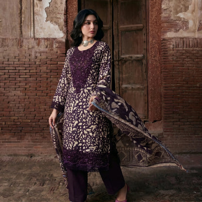 UA-198 Embroidered Printed Poly Silk Lawn Collection by Umnaa | Ready to Wear | Asian Clothes