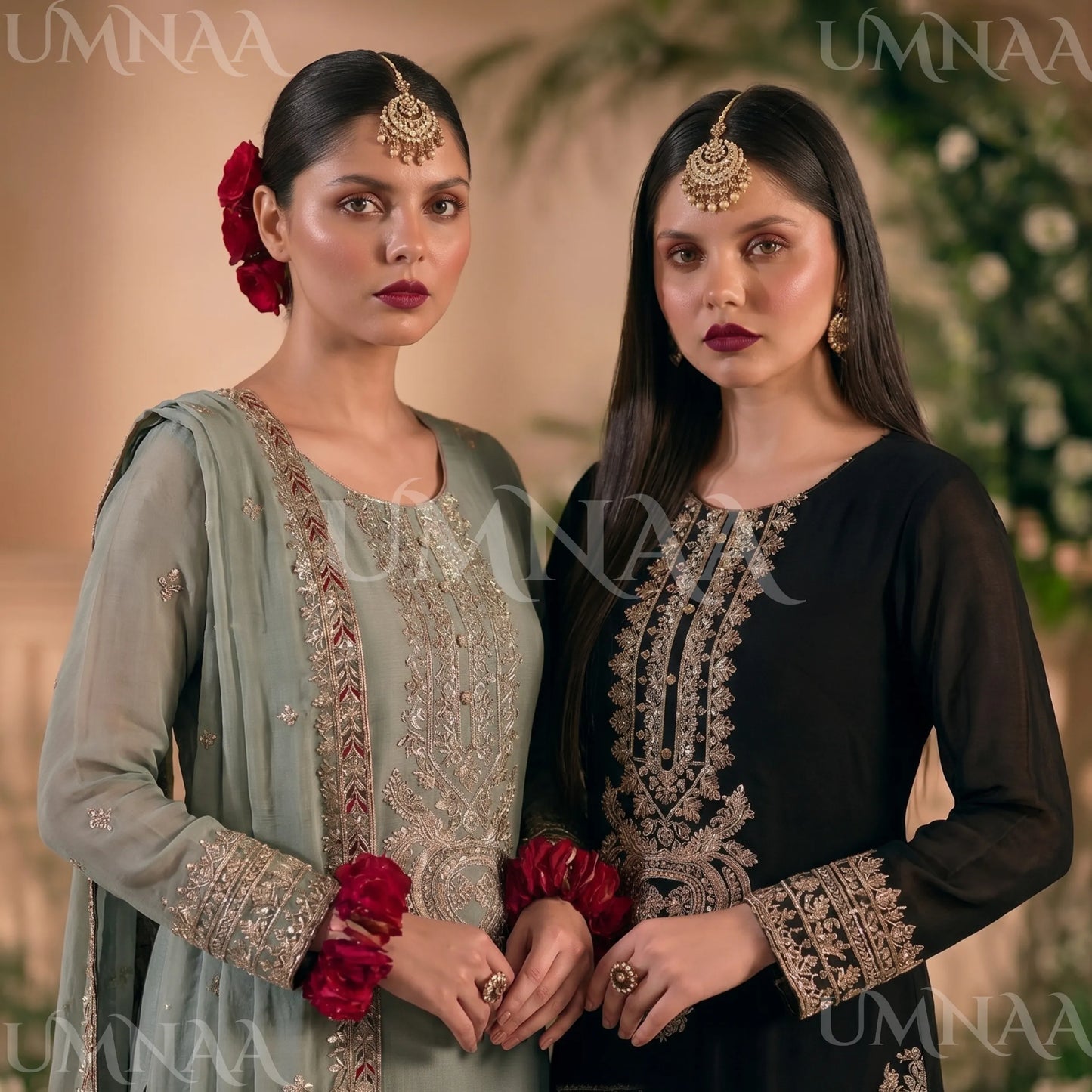 UA-210 Embroidered Chiffon Sharara Festive Collection by umnaa | Ready to Wear Pakistani Asian clothes