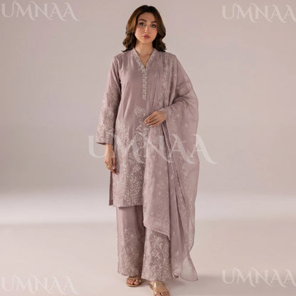 UA-221 Embroidered Cotton Ready to Wear Collection Pakistani Asian Women | 3 Piece Shirt Trouser Duppata by Umnaa