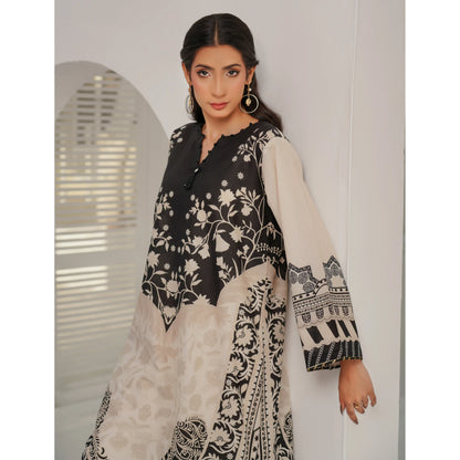 UMS-64 Pakistani Printed Lawn Kaftan Style 2 Piece Suit – Casual Summer Collection by Simrans