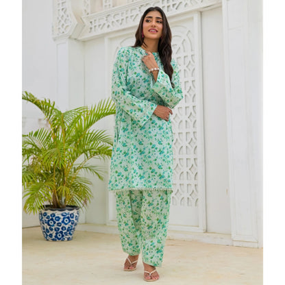 UA-248 Printed Lawn 2 Piece Co-Ord Set | Soft Breathable Summer Outfit | Casual Matching Shirt & Trouser Set by Umnaa