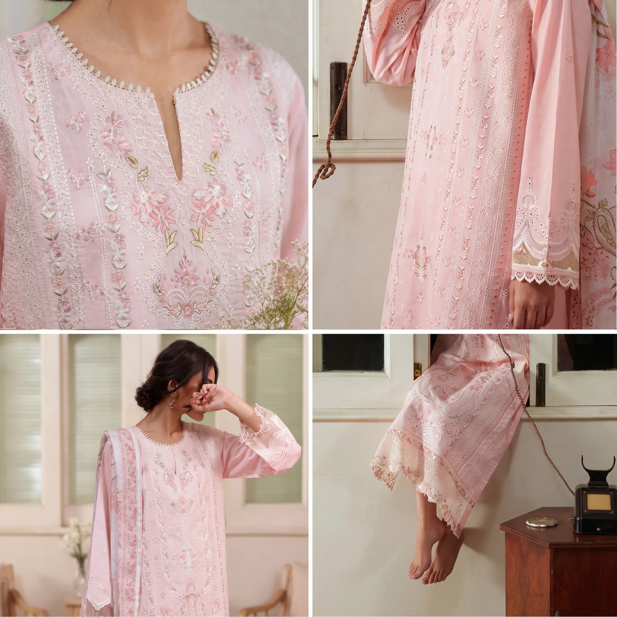 UCA-47 "Sakoon" Embroidered Cambric 3 Pc Collection | Casuallite