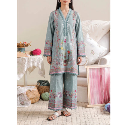 USN-27 Printed Lawn 2 Piece Co-Ord Set for Women | Soft Summer Casual Wear by Saphron