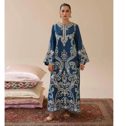 UAL-02 Embroidered Kaftan Raw Silk Co-Ord Set 2 Pc | Adan's Libas