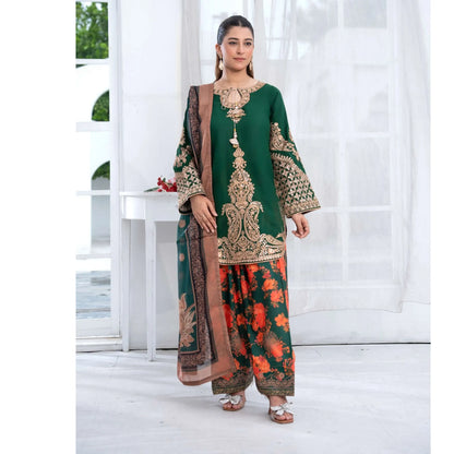 UTT-25 " Ethnic" Cambric Cotton 3 Pc Collection | Traditional Thread