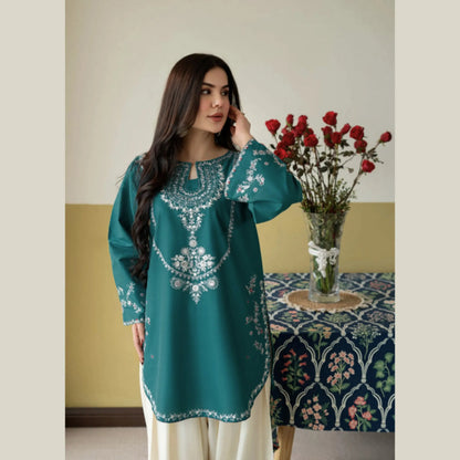 UA-258 Embroidered Cambric Cotton 2 Pc Co-Ord Set with Farshi Shalwar by Umnaa