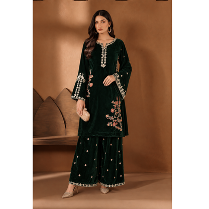 UA-307 Luxury Embroidered Velvet 2 Pc | UMNAA