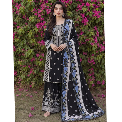 UA-310 Embroidered Dhanak Farshi Shalwar 3 Pc | Umnaa