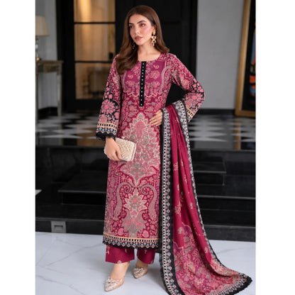 UA-325 Printed Kaftan Khaddar Style 3 Pc Collection | Umnaa