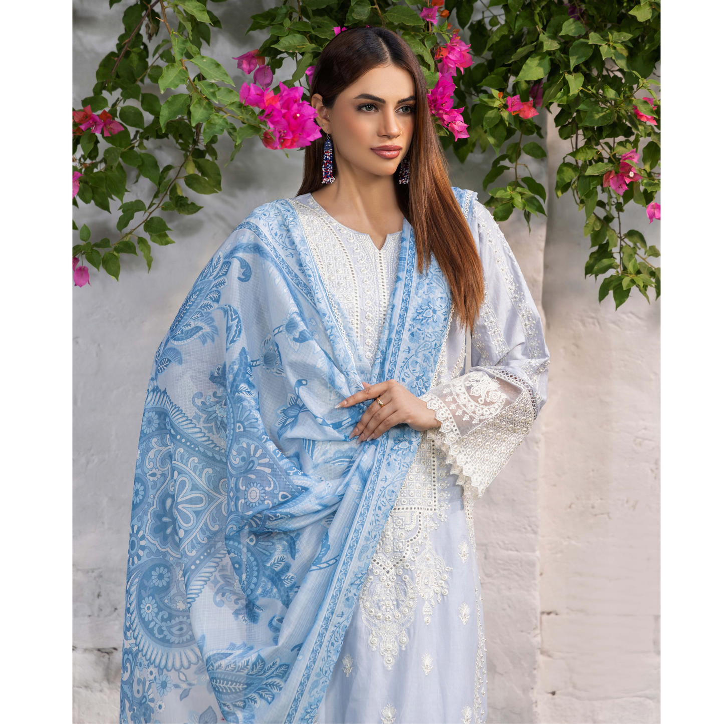 UTT-05 Embroidered Cambric Cotton 3 Pc Ready to wear Collection | Traditional Thread