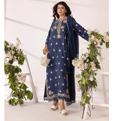 UMS-65 Lira by Simrans Embroidered Viscose Linen 3 Piece Suit | Premium Embroidered Shirt, Trouser & Dupatta | Semi Formal Women's Wear