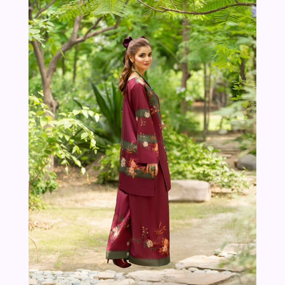 Sëleñe Raw Silk Printed Co-Ords Set by Karma Collection | Ready to Wear Modest fashion Asian