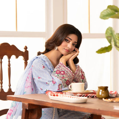 "Gulmahar" Embroidered Lawn Farshi Shalwar Collection by karma Collection