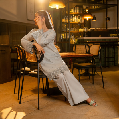 UCA-18 2 Pc Casual Cotton Farshi Shalwar Chikenkari Co-Ords Set | Ready to Wear | Casuallite