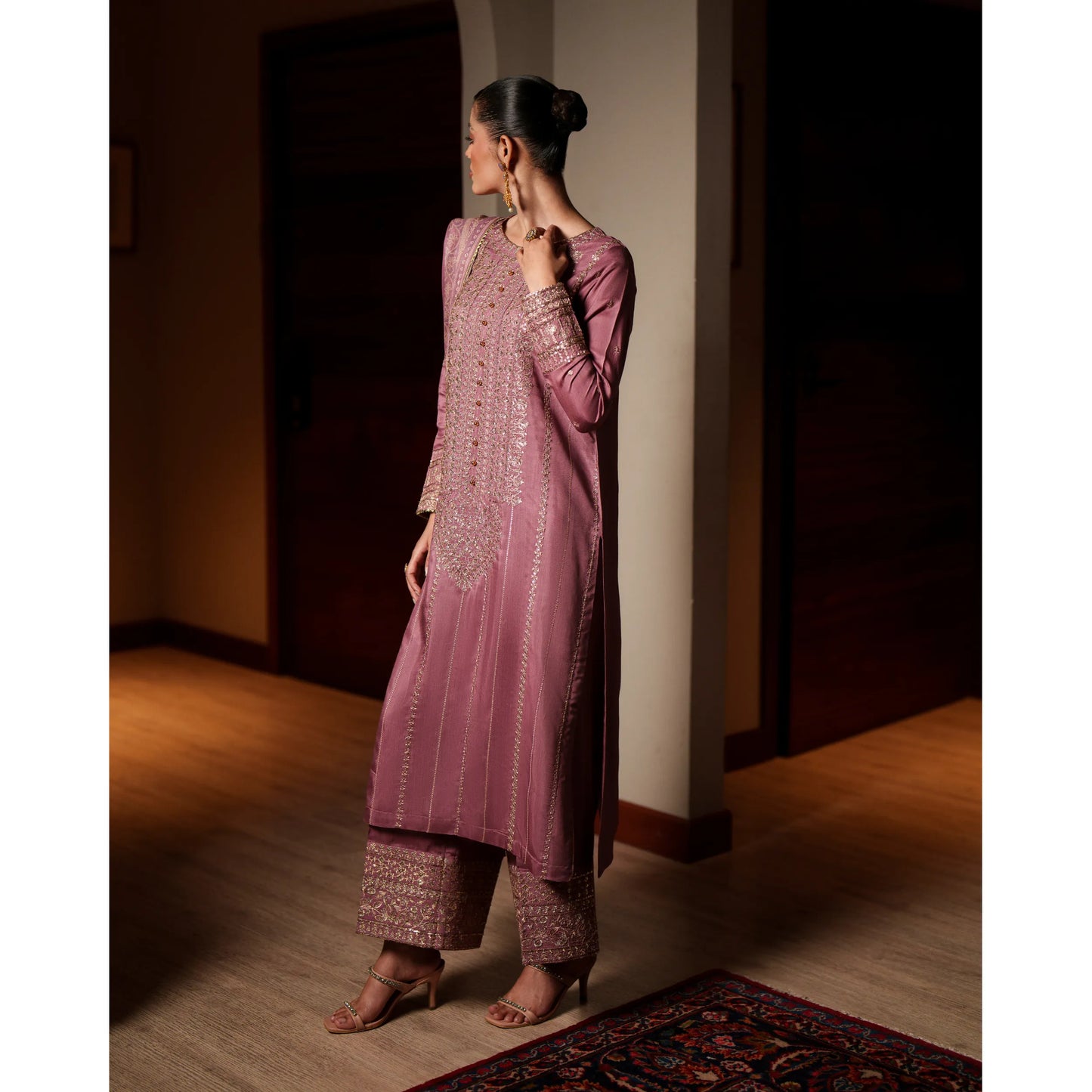 UCA-37 EALA Festive Embroidered Viscose Dress with Printed Silk Dupatta | Women’s Festive Wear Pakistani Designer Outfit by Casuallite