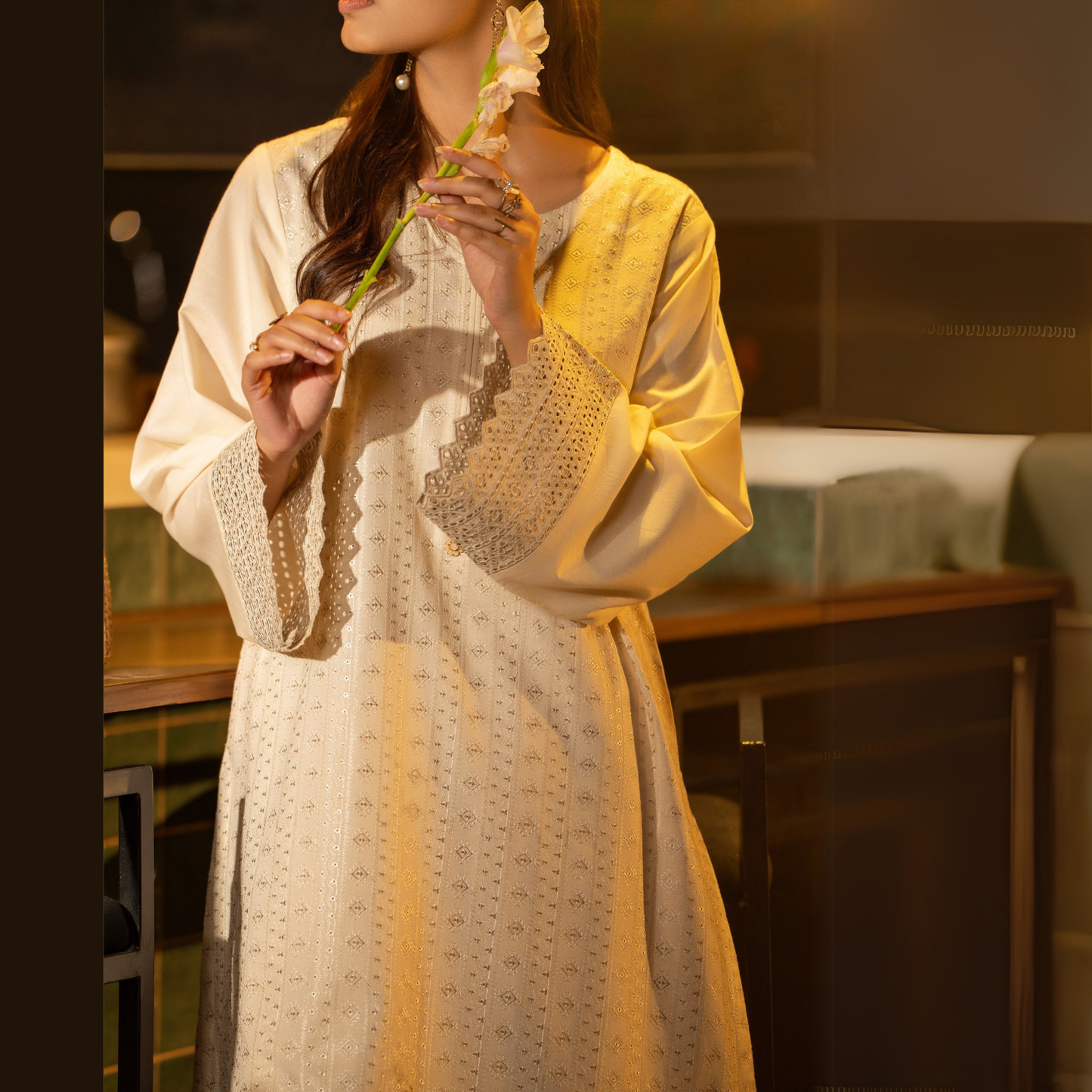 UCA-18 2 Pc Casual Cotton Farshi Shalwar Chikenkari Co-Ords Set | Ready to Wear | Casuallite