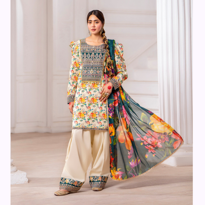 3 Pc Luxury Embroidered trendy Farshi Shalwar Collection | Eid Wear | karma collection