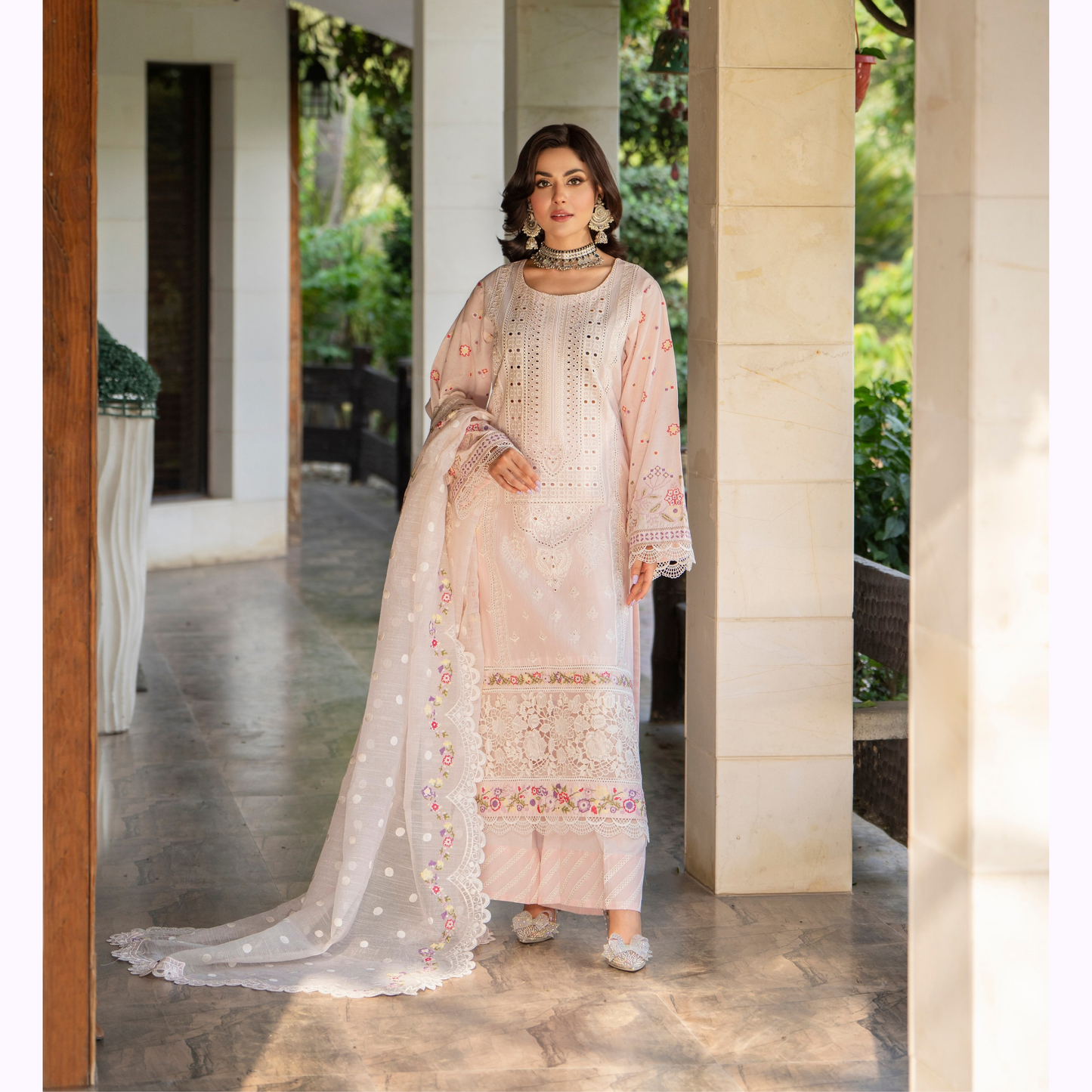 KC-1490 Chikenkari Luxury Cotton 3 Pc Collection | Ready to Wear | Karma Collection
