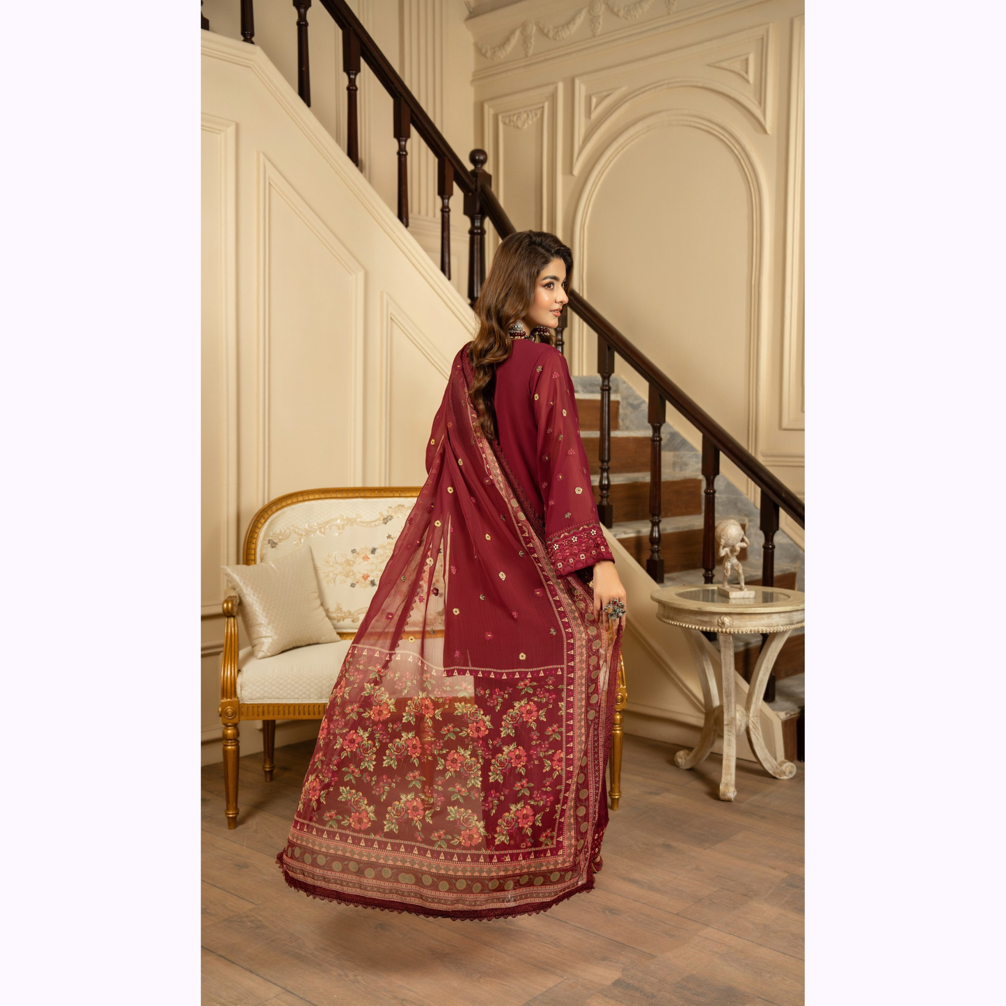 F-467 Embroidered Georgette Chiffon Collection by karma Collection