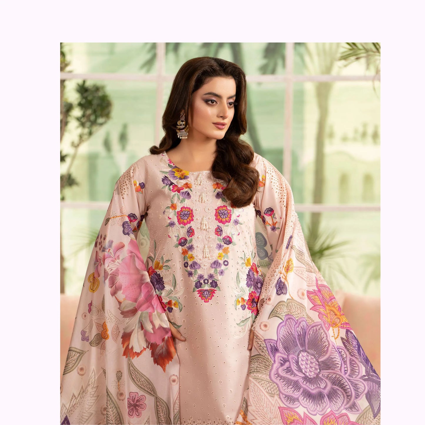 KC-1564 "Tabeer" Embroidered Festive Cambric Cotton Collection by Karma Collection