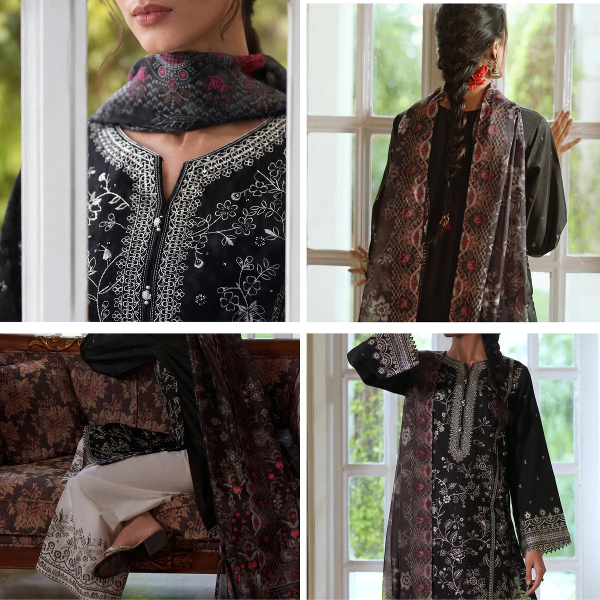 UCA-46 "Sakoon" Embroidered Cambric Cotton Pc Collection | Casuallite