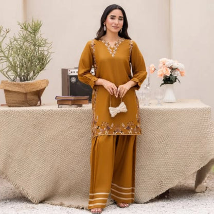 UA-273 Embroidered Cambric Cotton Co-Ord Set | Raniya.h