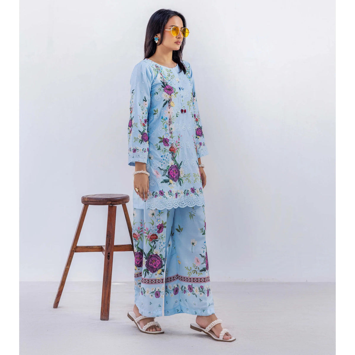 UAL-01 Chikankari Lawn Co-Ord Set | Adan's Libas