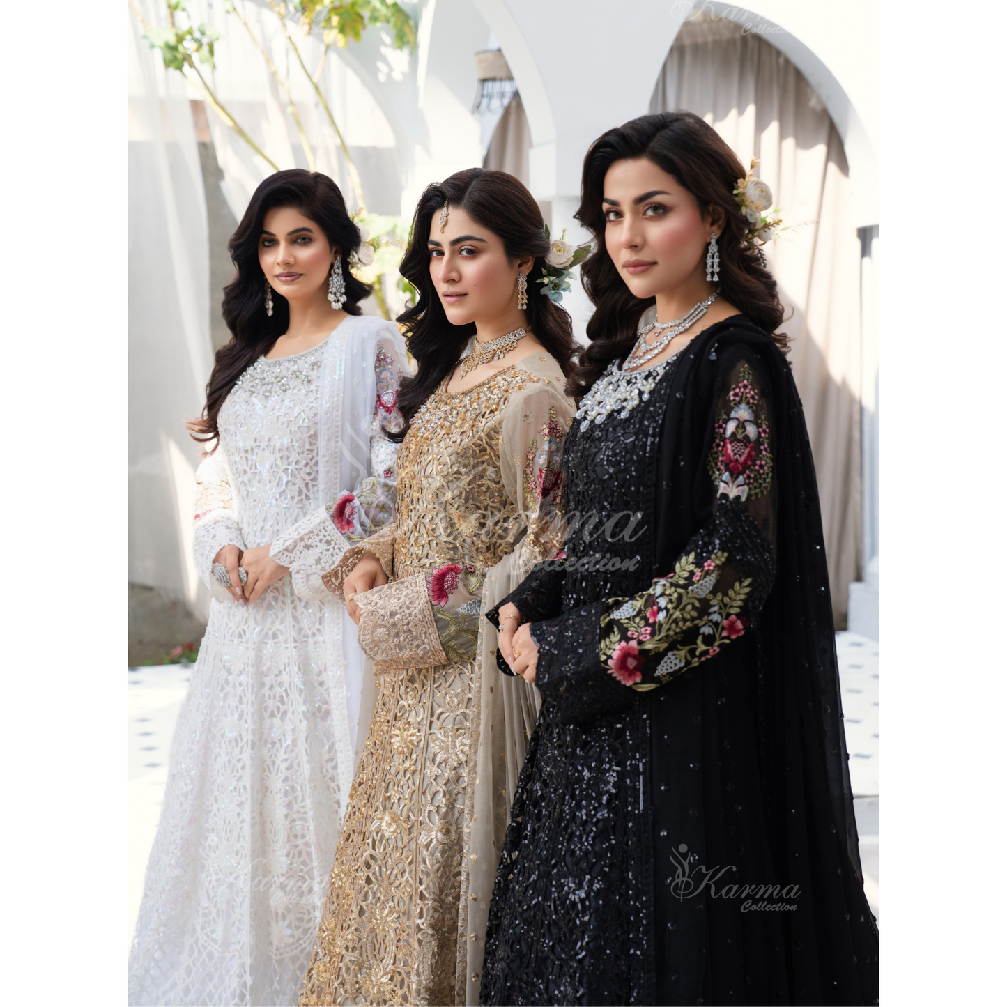 Luxury Embroidered Chiffon long Maxi with chiffon duppata  | Wedding Collection | karma Collection | UMKC01101