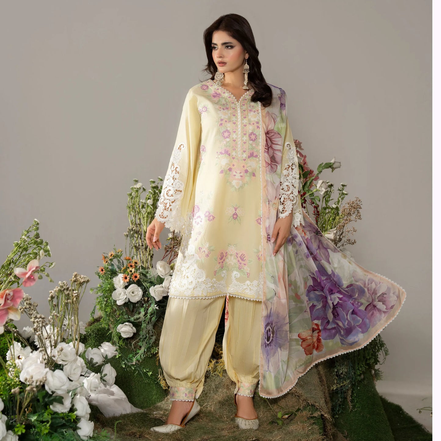 KC-1586 "AYRA" Embroidered Cambric Cotton Collection by Karma Collection